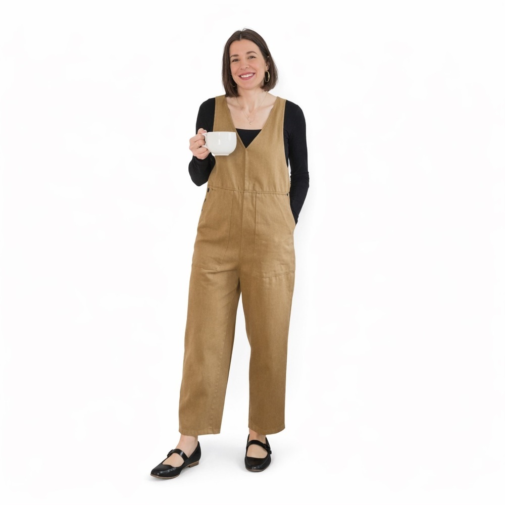Alex Mill L Denim Jumpsuit khaki Overalls 0844 large 100% cotton Ollie